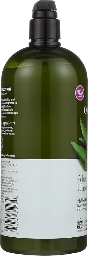 Avalon Organics Hand & Body Lotion, Aloe Unscented, 32 Oz