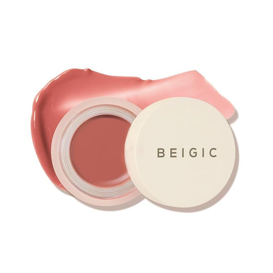 BEIGIC Flush Lip & Cheek Balm - Vegan Buildable & Blendable Multiuse Balm | Natural Flush & Glow | Glowy Blush for Cheeks | Dewy Korean Make Up Cream Blush | 05 Flat White - Neutral Beige, 0.14 fl.oz