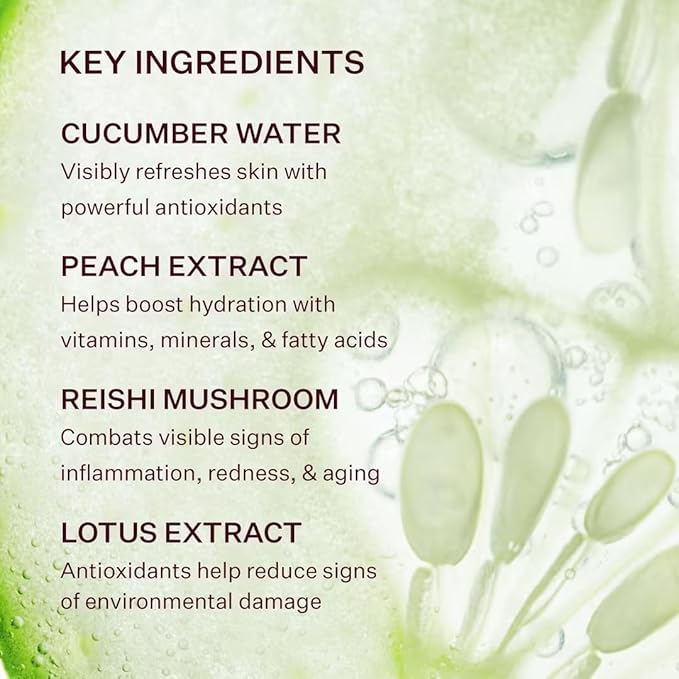 Peach & Lily - Glass Skin Veil Mist (3.38 ounces) - Hydrate & Glow - Facial Mist - Weightless - Cucumber Water, Lotus, Peach, Reishi Mushroom - Self Care - Vegan & Cruelty Free - Korean Beauty