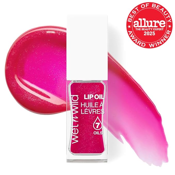 wet n wild Lip Oil - Lightweight, Non-Sticky, Hydrating & Nourishing Formula with 7 Conditioning Oils, Vegan & Cruelty-Free - Dress Code