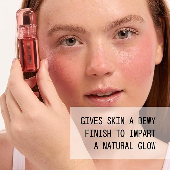 about-face Blush Rush Liquid Blush – Hydrating, Buildable Formula with Jojoba Oil, Hyaluronic Acid, and Squalane – Long-Lasting Dewy Finish – Vegan & Cruelty-Free (In the Dust – Rosy Mauve)