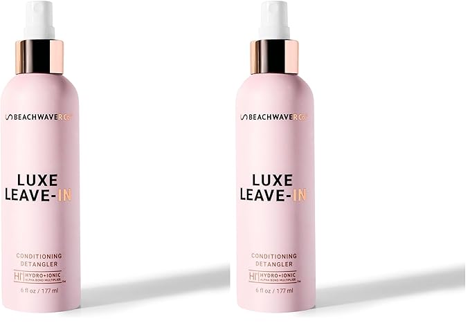 The Beachwaver Co. Luxe Leave-In Conditioning Detangler - Full Size (6 Fl Oz) | Leave-In Treatment to Hydrate,Smooth,& Strengthen w/HiX Vegan Bond Multipliers | Bali Beach Night Fragrance,(Pack of 2)
