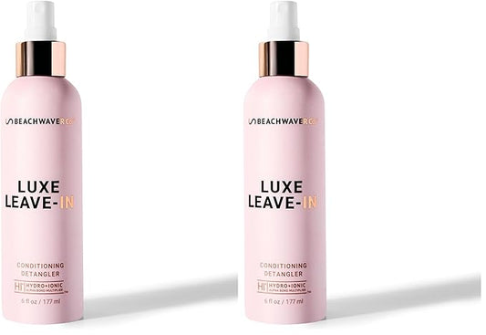 The Beachwaver Co. Luxe Leave-In Conditioning Detangler - Full Size (6 Fl Oz) | Leave-In Treatment to Hydrate,Smooth,& Strengthen w/HiX Vegan Bond Multipliers | Bali Beach Night Fragrance,(Pack of 2)