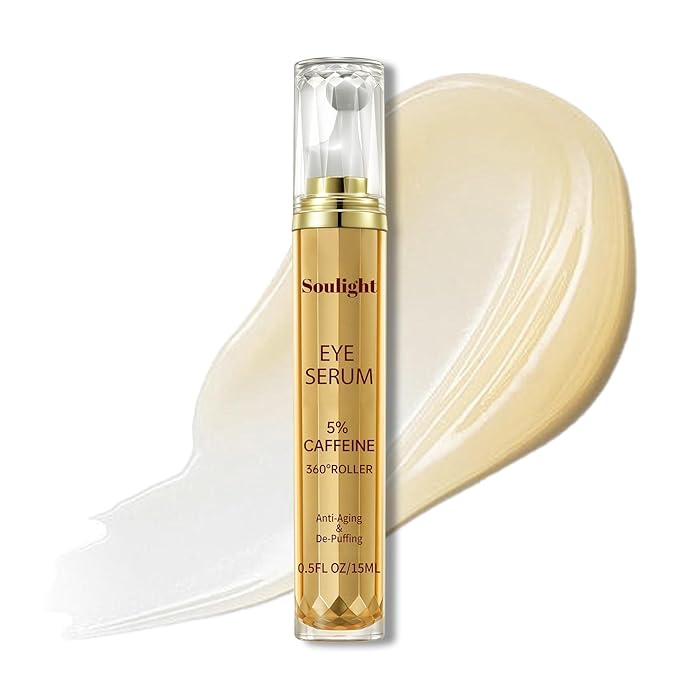 Eye Serum with 5% Caffeine, Retinol, Niacinamide & Hyaluronic Acid - Anti-Aging Treatment Eye Balms for Dark Circles, Puffiness, Wrinkles & Bags - Under Eye Brightening & Firming Cream