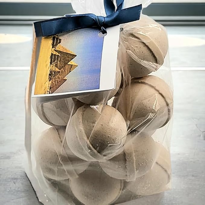 Bath Bombs 14 Set 1 oz/ea, Natural & Organic USA Handmade | Infused Essential Oils | Nourishing Shea & Coco Butter | Relaxing Aromatherapy | Vegan & Cruelty-Free, Skin Friendly - Egyptian Musk