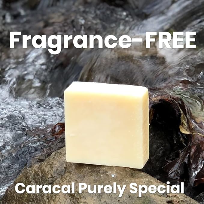 CARACAL Fragrance-Free Hemp Argan Neem Herbal Soap Bar (3-Pack) Purely Special – All Natural Olive, Castor Oils, Cocoa & Shea Butter