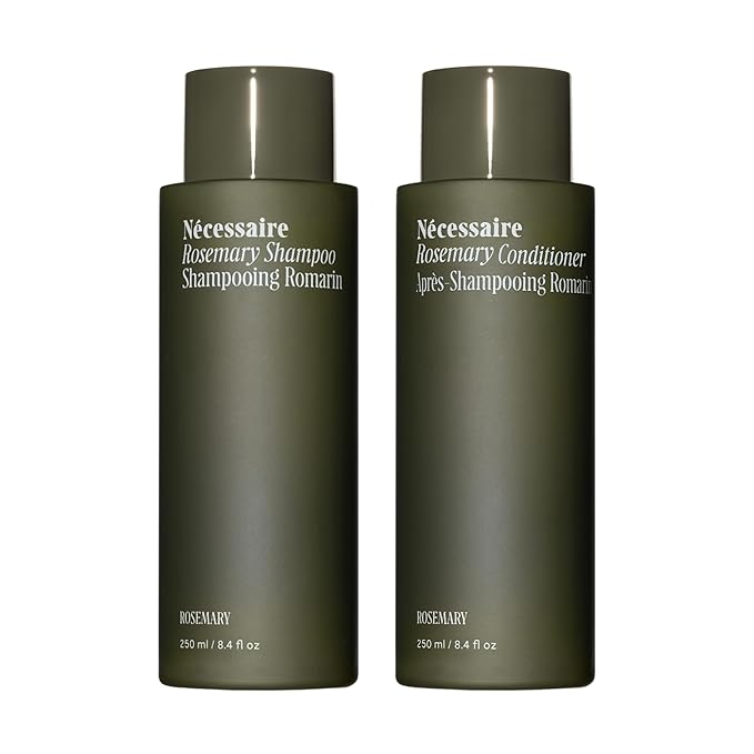 Nécessaire Rosemary Hair Duo | Multi-Protein Strengthening Rosemary Shampoo and Conditioner Set For Thinning Hair. For Women + Men. Free Of Sulfates. Color-Safe. 250 ml / 8.4 oz