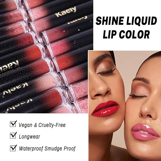 Kaely Longwear No-Budge Lipstick for Women, Highly Pigmented Liquid Lip Color Makeup, Non-Transfer Lip Gloss Stain Waterproof Smudge Proof 24 Hour, Instant Shine, Vegan & Cruelty-Free, 13 COY