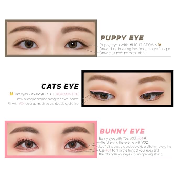 Merrymonde Super Twim Long Lasting Eyeliner - Vegan Easy Ultra-Fine Felt Tip Pen Liquid, Korean, Kbeauty Waterproof Mechanical Multicolor Eye Liner Makeup (03 Light Brown)