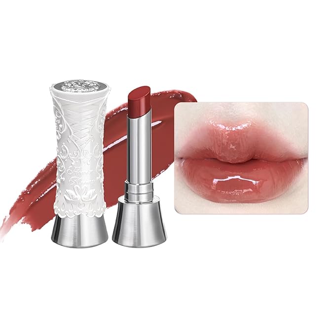 Flower Knows Swan Ballet Shine Lipstick,Hydrating Solid Lip Gloss,Moisturizing Red Tinted Lip Balm-Long Lasting Lip Gloss in Balm for Girls&Women(B08 Dancing Shoes)