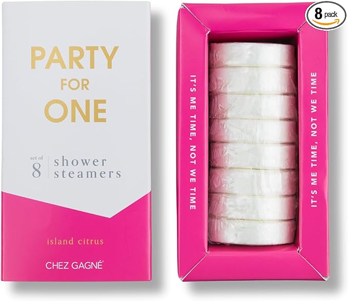 Aromatherapy Shower Steamers Set of 8 - Spa Self Care Gift - Vegan, Cruelty Free - Made in USA - Paraben, Sulfate & Phthalate Free - Bath Bomb Alternative (Party for One - Island Citrus)