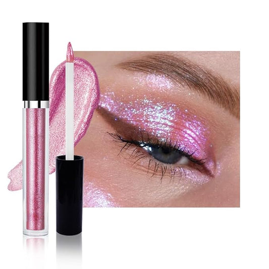 SUAKE Liquid Sparkling Glitter Eyeshadow Stick Pack - High Pigment Shimmer Metallic Eye Shadow, Long-Lasting, White Blue Black Gold Purple Bold Colors,Quicking-Dry (6#-Cherry, Pack of 1)