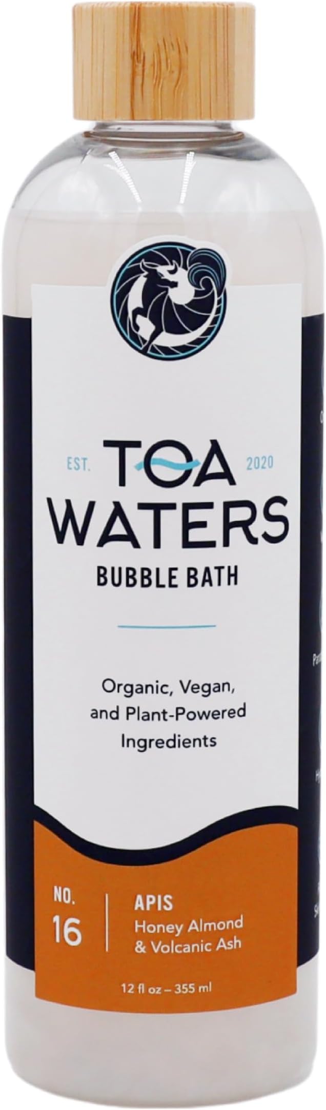 Apis Bubble Bath – Honey Almond & Volcanic Ash – Soft, Earthy Scent, Sulfate-Free, Relaxing Bath Ritual – 12 fl oz – TOA Waters