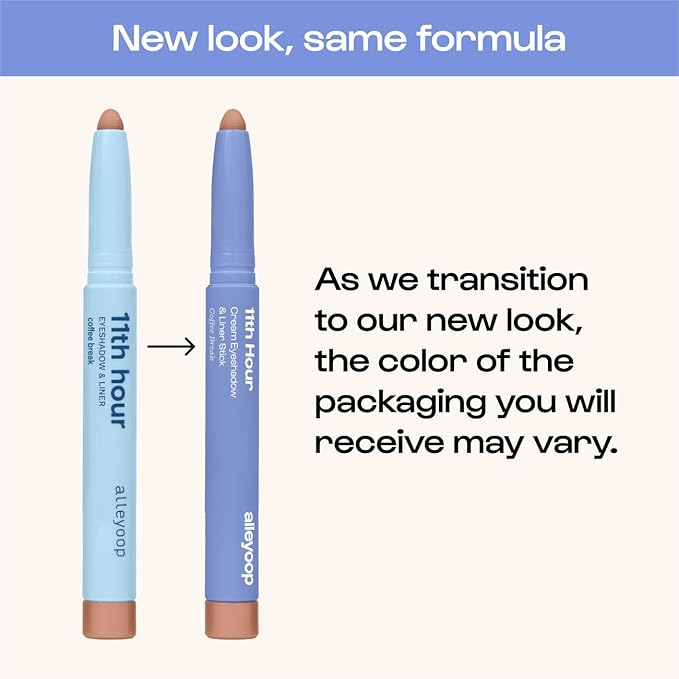 ALLEYOOP 11th Hour Waterproof Cream Eyeshadow Stick – Long-Lasting Eye Shadow Pencil & Eyeliner, Cream to Powder Stick & Highlighter – Smudge-Proof Eyeshadow Shimmer, Gray Shimmer