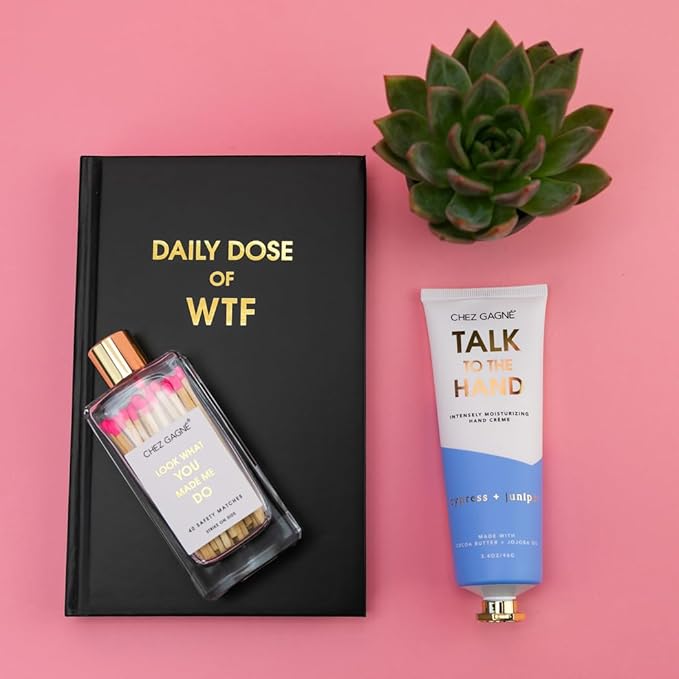 Vegan Hand Cream for Dry Hands - Talk To The Hand - Cypress and Juniper 3.4oz Non-Greasy Moisturizing Hand Lotion - Made in California - Paraben, Sulfate & Phthalate Free - Funny Unisex Gift