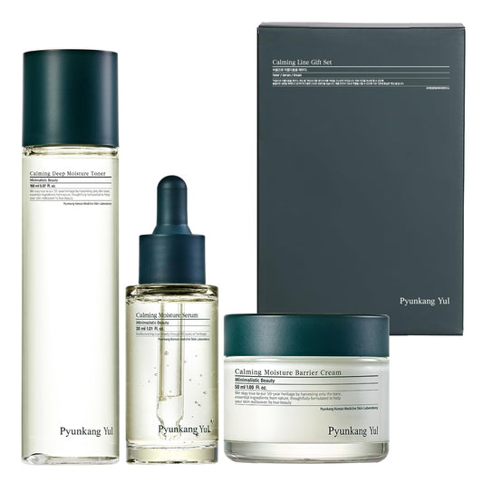 Calming Line Gift Box Set - Korean Facial Skin Care Essential for Daily Moisturizing, Safe on Acne Prone & Sensitive Skin, Vegan & Cruelty Free