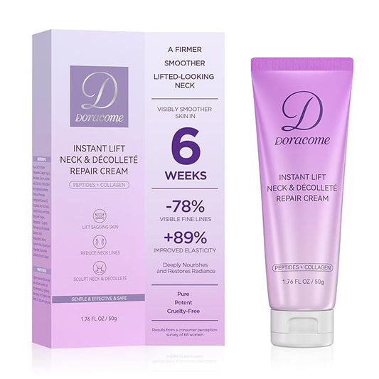 Retinol, Collagen & Hyaluronic Acid Neck Firming Cream – Anti-Aging Neck Cream for Firming & Tightening, Helps Improve the Look of Sagging Skin on Neck & Face, 1.76 Fl Oz