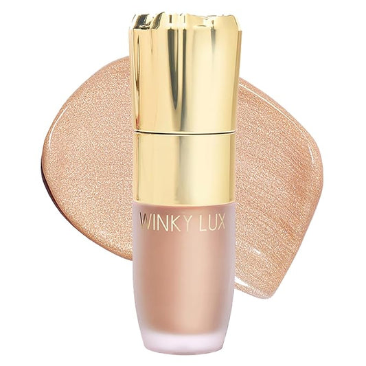 Winky Lux Cheeky Rose Liquid Highlighter - Gel Cream, Blendable & Buildable Pigment, Long Lasting Weightless Dewy Finish, Champagne, Moonlight