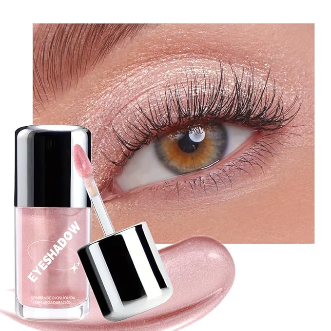 Coral Liquid Metallic Glittler Shimmer Eyeshadow, Longwear Eye Makeup For Older Women, Buildable Highly Pigmented & Blendable Eye Shadow Cream in Shimmer Finishes, Vegan & Cruelty-Free (Coral)