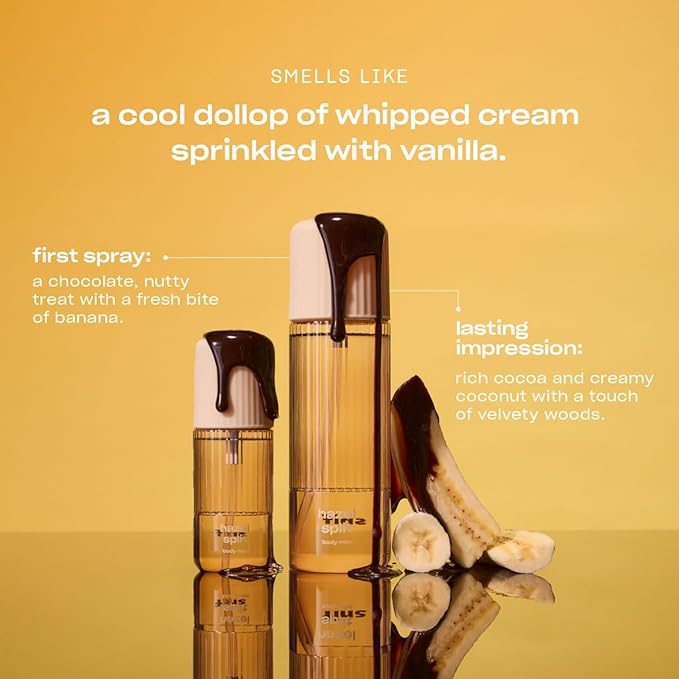 Snif Hazel Split Body Mist 8oz, Gourmand Chocolate Hazelnut Fragrance Mist for Body & Hair, Cocoa, Banana & Coconut, Clean, Vegan, Cruelty Free