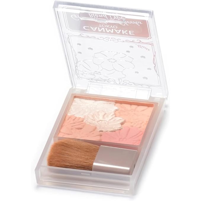 CANMAKE - Glow Fleur Cheeks Blend Type - Moisturizing Plant-Based Silky Smooth Long Lasting Powder - 0.19oz (5.4g) (B01 Cotton Coral)