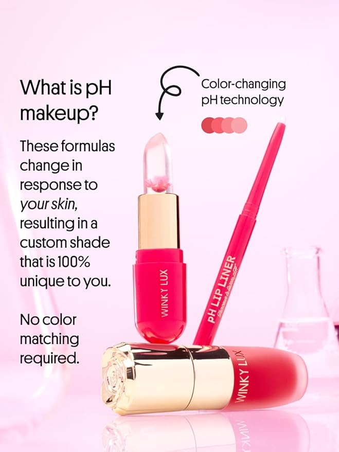 Winky Lux pH Cheeky Glaze Liquid Blush, Color Changing Dewy Flush, Buildable Tint, Hydrating with Vitamin E, pH Reactive for a Soft Natural Pink, Rosy Glow, Clean Beauty, Cruelty-Free, Vegan