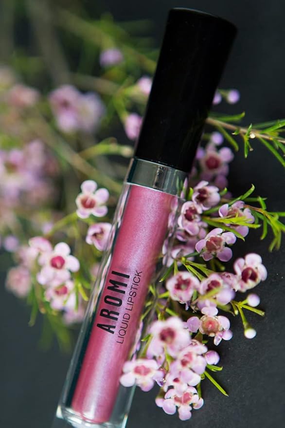 Aromi Sugared Mauve Metallic Liquid Lipstick, Purple Pink Lip Color with Shimmery Finish, Raspberry Mulberry Lipstick, Long-Lasting, Handmade (Sugared Mauve)