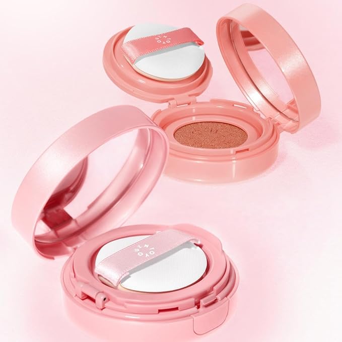 INTO YOU Cream Blush Air Cushion for Cheeks Eyes, Moisturizing, Lightweight, Dewy Finish Face Makeup, Long Wearing, Buildable, Blendable, Pigmented Liquid Blush, for All Skin Tones, Cool Lavender