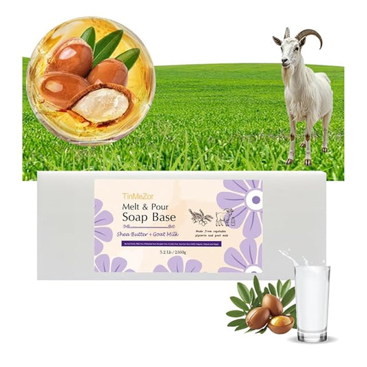 5.2 lbs Organic Shea Butter and Goat Milk Soap Base Glycerin Bars to Make Homemade for Soap Making