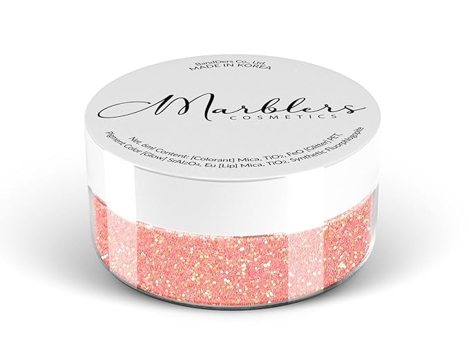 MARBLERS Holographic Face & Body Glitter [Rainbow Pink] 0.18oz (5g) | Fine | Non-Toxic | Vegan | Cruelty-Free | Festival, Rave & Party Makeup | Eye, Hair, Nail Polish, Eyeshadow | Nail Art | Gel Nail
