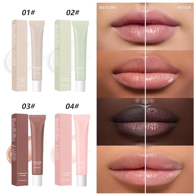 4 Pcs Summer Lip Butter Lip Balm, Ultra-Hydrating Natural Vegan Lip Balm, Sheer-Tinted Shine & Hydration Lip Care, Soothes & Softens Dry Lips Skincare, Bálsamo labial hidratante (#1+2#+3#+4#)