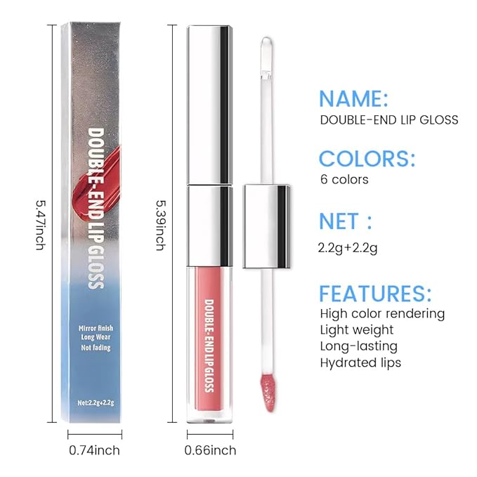 2-in-1 Matte Liquid Lipstick & Clear Lip Gloss, Long Lasting Waterproof Smudge Proof 24 Hour Lip Color Stain, Non Stick & Non Fading, Vegan Matte Makeup Lip Stain for Women,Coral Orange #04