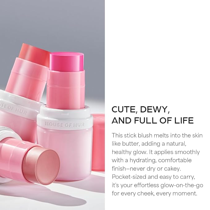 House of Hur Every Cheek Blush | Hydrating Moisture Blush Stick | Super Food Extracts | 0.23 Oz (5 Colors) - Cherry Jam