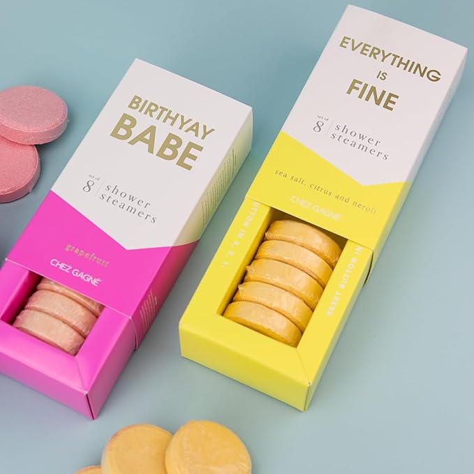 Aromatherapy Shower Steamers - Birthyay Babe - Grapefruit, Set of 8 - Vegan, Cruelty-Free, Made in USA - Paraben, Sulfate & Phthalate-Free - Birthday Gift for Her, Girlfriend Birthday Gift