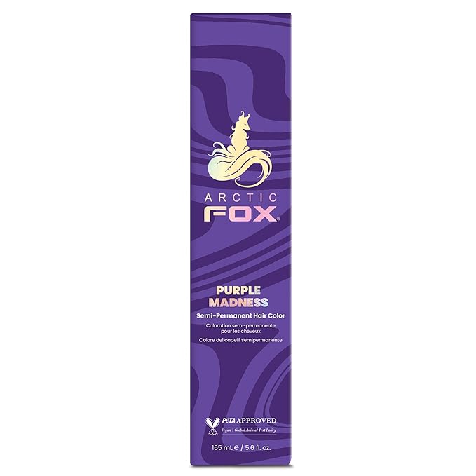 Arctic Fox Semi-Permanent Hair Dye Purple Madness - Vegan, Cruelty-Free, Ammonia-Free - 5.6 fl oz