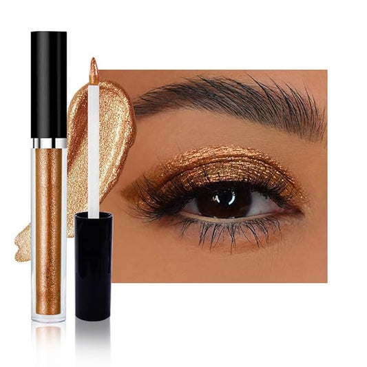 SUAKE Liquid Sparkling Glitter Eyeshadow Stick Pack - High Pigment Shimmer Metallic Eye Shadow, Long-Lasting, White Blue Black Gold Purple Bold Colors,Quicking-Dry (5#-Orange, Pack of 1)