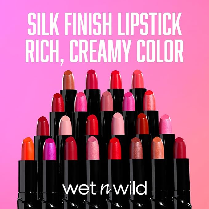 wet n wild Silk Finish Lipstick,Hydrating Rich Buildable Lip Color,Formulated with Vitamins A,E,& Macadamia for Ultimate Hydration,Cruelty-Free & Vegan - Dark Wine,(Pack of 2)