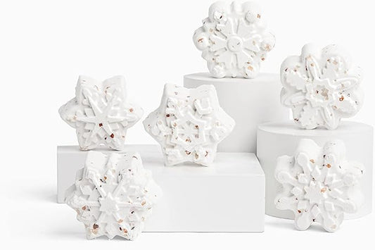 LA SALT CO Snowflake Crystal Bath Bomb - Winter Forest, Aromatherapy for Bath or Shower Steamer, All-Natural, Handmade, Vegan (Snowflake Pattern Will Vary - Single)