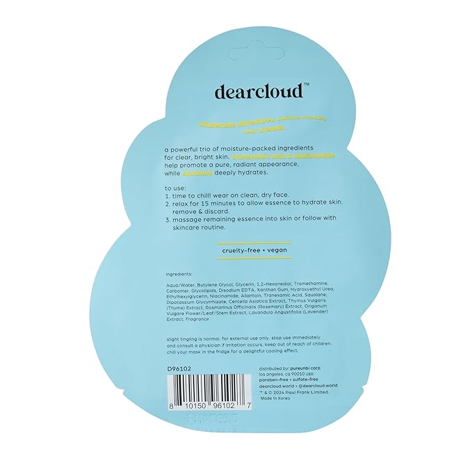 dearcloud Paul Frank Juicy Julius Dew Essence Face Mask, Korean Sheet Mask - Tranexamic Acid, Niacinamide & Squalane (3 Count)