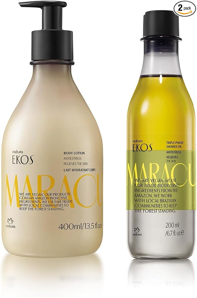 Natura – Maracujá Body Care Duo Bundle – Passion Fruit Triple Phase Body Oil & Relieving Body Lotion – 24H Hydration, Soothing & Radiant Skin – Vegan & Cruelty-Free Brazilian Skincare
