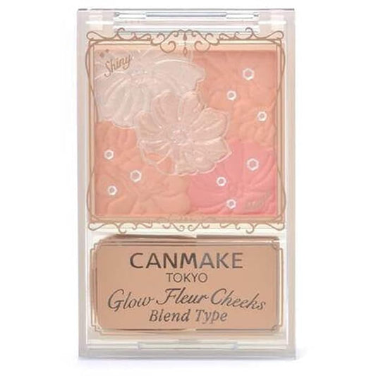 CANMAKE - Glow Fleur Cheeks Blend Type - Moisturizing Plant-Based Silky Smooth Long Lasting Powder - 0.19oz (5.4g) (B03 Lavender Dream)