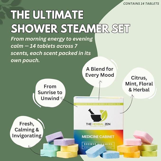 Shower Steamers Aromatherapy Tablets – Variety Pack - Shower Bombs Aromatherapy Made in USA – Valentines Day Gift for Her and Him – Natural Essential Oils – Adult Christmas Stocking Stuffers (14 pack)