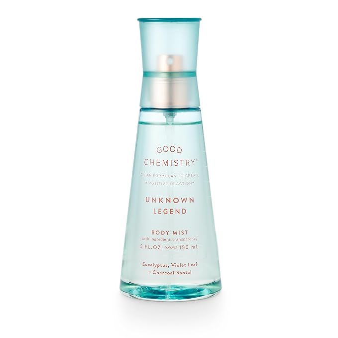 Good Chemistry Unknown Legend Body Mist 5 fl oz - Light, Woody Spray with Eucalyptus, Violet Leaf, & Charcoal Santal - Warm, Clean & Vegan