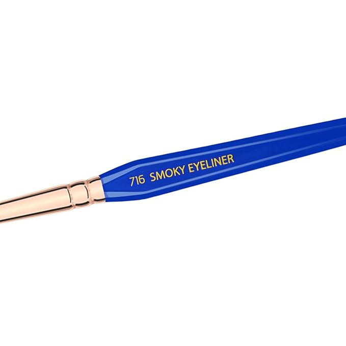 Bdellium Tools Professional Makeup Brush - Golden Triangle 716 Smoky Eyeliner - With All Vegan and Soft Synthetic Fibers, For Thick Lining (Blue, 1pc)