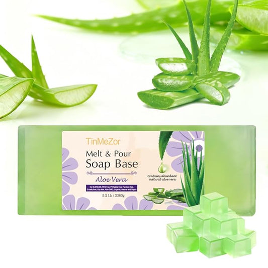 Aloe Vera Melt & Pour Soap Base, 5.2 lb – Clear Glycerin Soap Base for DIY, Crafting, Gift Making – Easy to Use