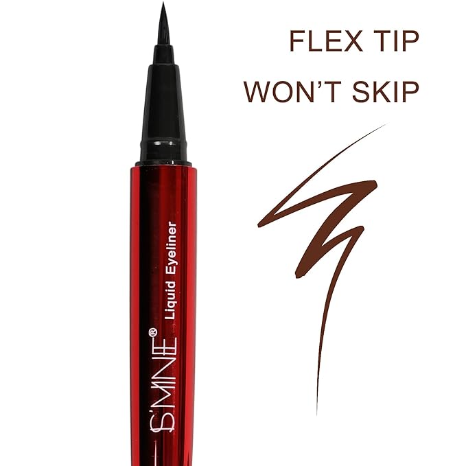 ISMINE Professional Matte Vegan smudge proof Eyeliner, Makeup liner Easy Liquid Pen No-Skip Eyeliner, Waterproof Formula, Long lasting Liquid Eyeliner Brown