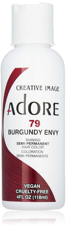 Adore Semi Permanent Hair Color (079 Burgundy Envy) (2 Pack) | Vegan & Cruelty-Free Red Hair Dye | No Ammonia, No Peroxide, No Alcohol | 4 Fl Oz