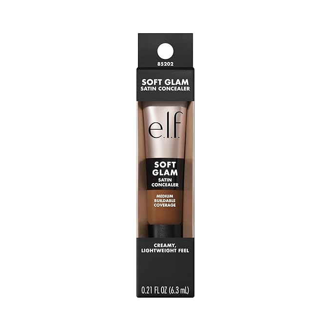 e.l.f. Soft Glam Satin Concealer, Medium Coverage For Blemishes & Under-Eye, Crease-Resistant, Long Lasting, Vegan & Cruelty-Free, 53 Deep Neutral