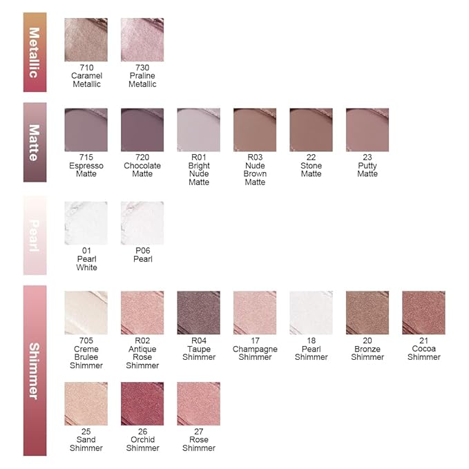 evpct Single Cream Eye Shadow Palette Pot Makeup for Older Women, Caramel Shimmer Glitter Metallic Monochrome Cream to Powder Eyeshadow Palette Eye Brightener, Waterproof Blendable, 710