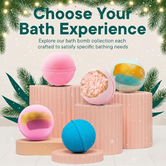 Christmas Bath Bomb Box - Santa Stockings for Ultimate Relaxation and Skin Nourishment a Perfect Holiday Gift